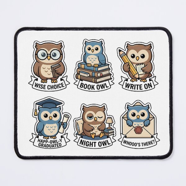 Item preview, Kawaii Owl-Library Sticker Pack - Cute Owl & School Puns designed and sold by SimpleP.