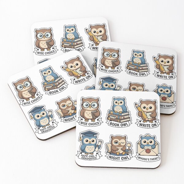 Item preview, Kawaii Owl-Library Sticker Pack - Cute Owl & School Puns designed and sold by SimpleP.