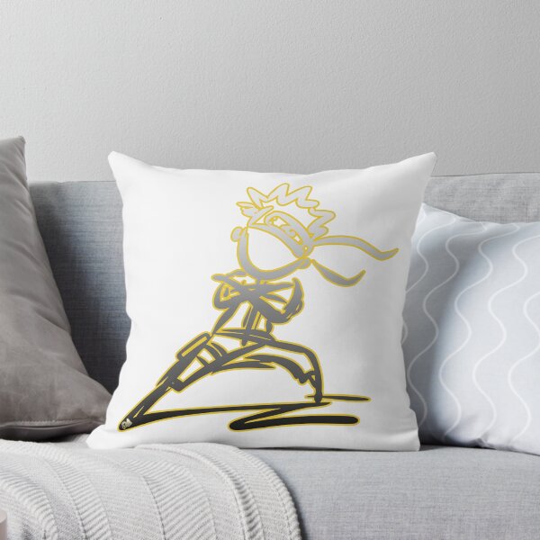 Item preview, Minimalist Ninja Stick Figure Neon Yellow Outline Anime Warrior designed and sold by DesignArtist.ia.