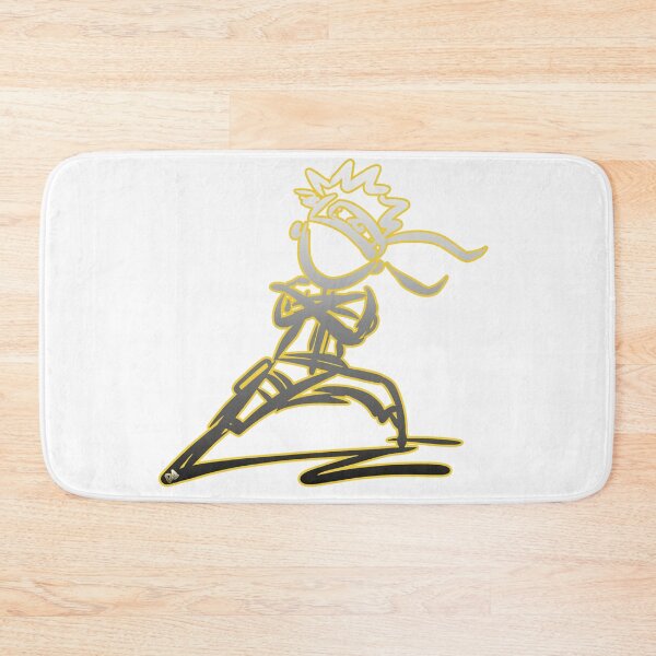 Item preview, Minimalist Ninja Stick Figure Neon Yellow Outline Anime Warrior designed and sold by DesignArtist.ia.