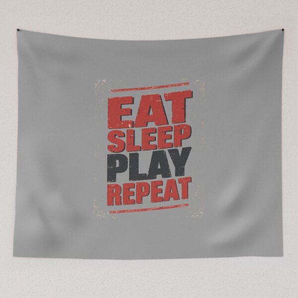 Item preview, Eat Sleep Play Repeat Distressed Grunge Gamer Sports Typography designed and sold by ConfuseLab Alt.