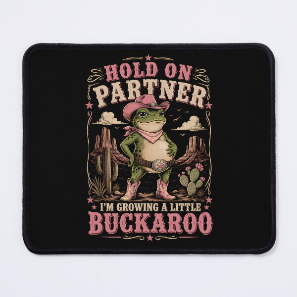 Item preview, Hold On Partner I'm Growing A Little Buckaroo Cowgirl Frog Pregnant designed and sold by DesignsByAnett.
