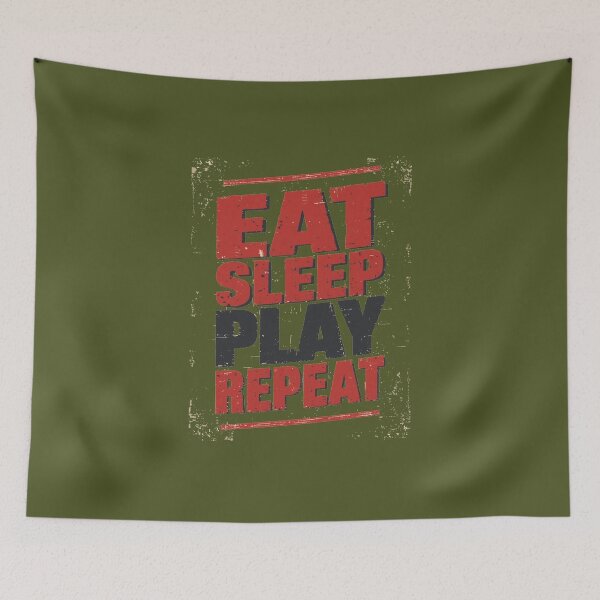 Item preview, Eat Sleep Play Repeat Distressed Grunge Gamer Sports Typography designed and sold by ConfuseLab Alt.