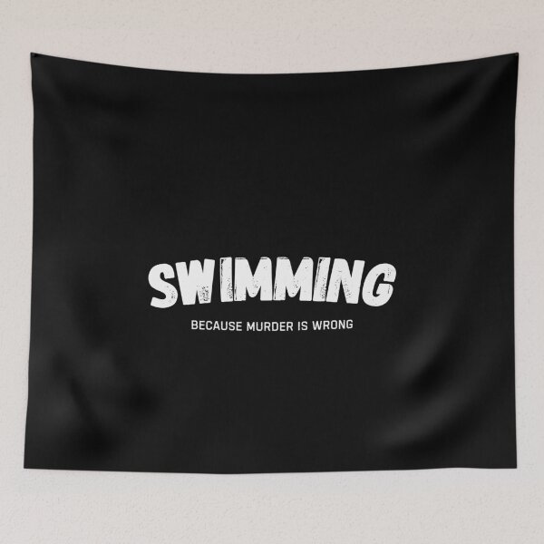 Item preview, Swimming Because Murder Is Wrong Funny Swimmer designed and sold by StrideSuccess.