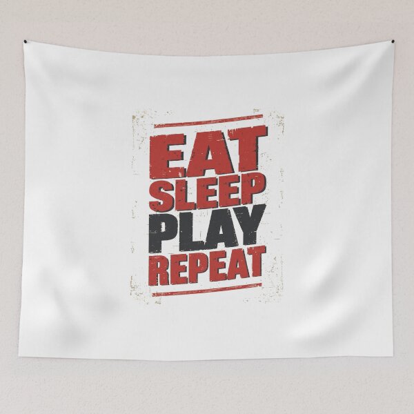 Item preview, Eat Sleep Play Repeat Distressed Grunge Gamer Sports Typography designed and sold by ConfuseLab Alt.