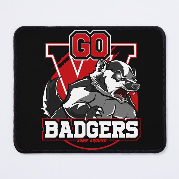 Item preview, Go Badgers - Fierce Red and Black Mascot Jump Around Art designed and sold by Canache.