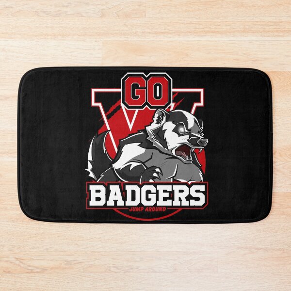 Item preview, Go Badgers - Fierce Red and Black Mascot Jump Around Art designed and sold by Canache.