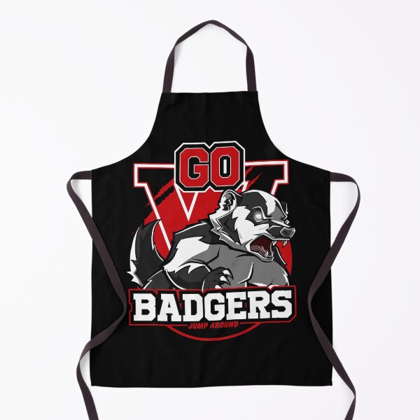 Item preview, Go Badgers - Fierce Red and Black Mascot Jump Around Art designed and sold by Canache.