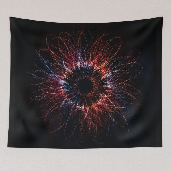 Item preview, Heart of the Wind — Red Blue Light Burst Abstract Art designed and sold by CunningMaskPrints.
