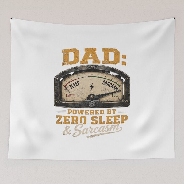 Item preview, Dad Powered by Zero Sleep and Sarcasm - Funny Dad Shirt designed and sold by SociallyDrained.