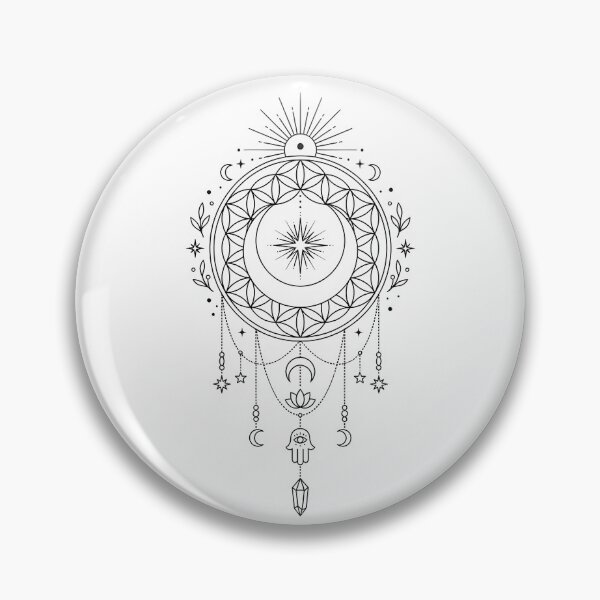 Item preview, Celestial Sun and Moon Crystal Boho Line Art designed and sold by Line_Art.