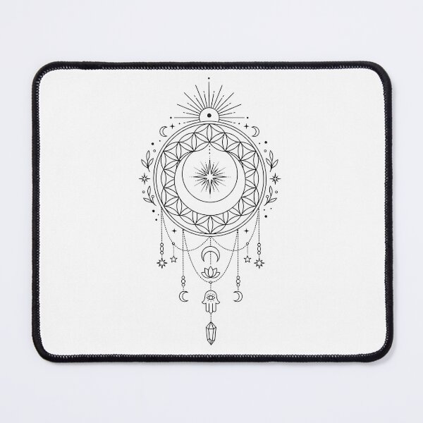 Item preview, Celestial Sun and Moon Crystal Boho Line Art designed and sold by Line_Art.