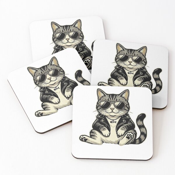 Item preview, Retro Biker Cat with Sunglasses designed and sold by InfiniteOrbit.