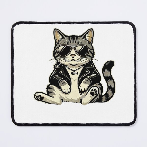 Item preview, Retro Biker Cat with Sunglasses designed and sold by InfiniteOrbit.