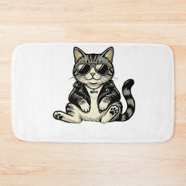 Item preview, Retro Biker Cat with Sunglasses designed and sold by InfiniteOrbit.