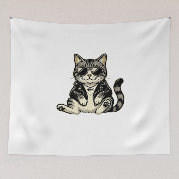 Item preview, Retro Biker Cat with Sunglasses designed and sold by InfiniteOrbit.
