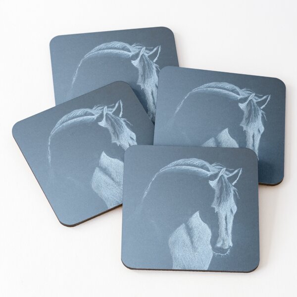 Item preview,  White Horse on Black Background designed and sold by TurquoiseBird.