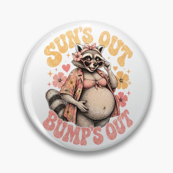 Item preview, Pregnant Girl Summer Suns Out Bumps Out Feral Raccoon Mom designed and sold by DesignsByAnett.