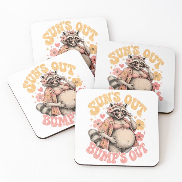 Item preview, Pregnant Girl Summer Suns Out Bumps Out Feral Raccoon Mom designed and sold by DesignsByAnett.