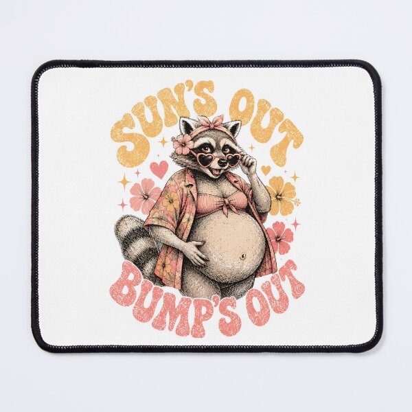 Item preview, Pregnant Girl Summer Suns Out Bumps Out Feral Raccoon Mom designed and sold by DesignsByAnett.