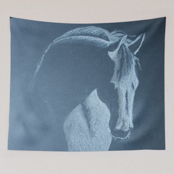Item preview,  White Horse on Black Background designed and sold by TurquoiseBird.
