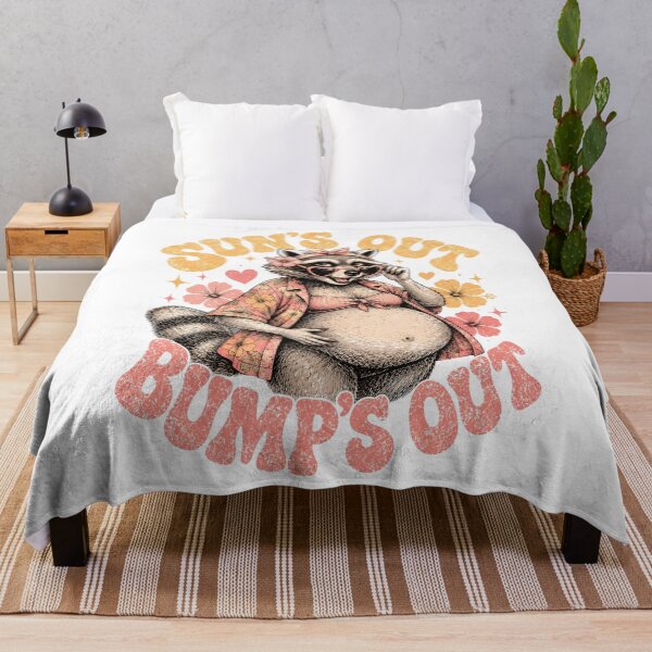 Item preview, Pregnant Girl Summer Suns Out Bumps Out Feral Raccoon Mom designed and sold by DesignsByAnett.