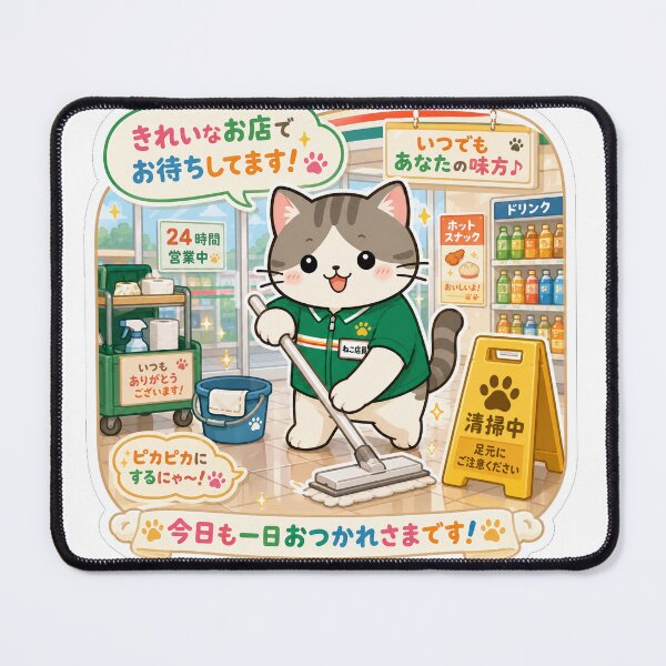 Item preview, Japanese Konbini Cat – Cute Cashier Neko designed and sold by kawaii animal store (in Japan).