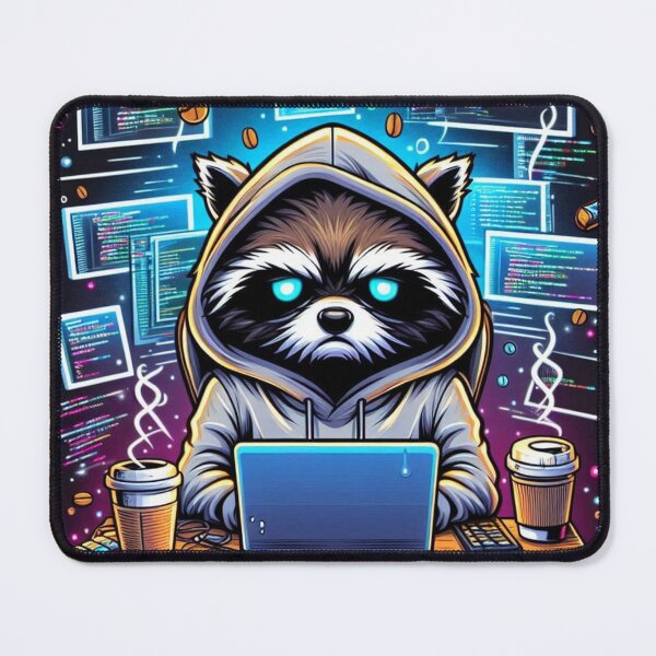 Item preview, Cyberpunk Raccoon Coder – Funny Hacker Animal Design designed and sold by Dogandesighn.
