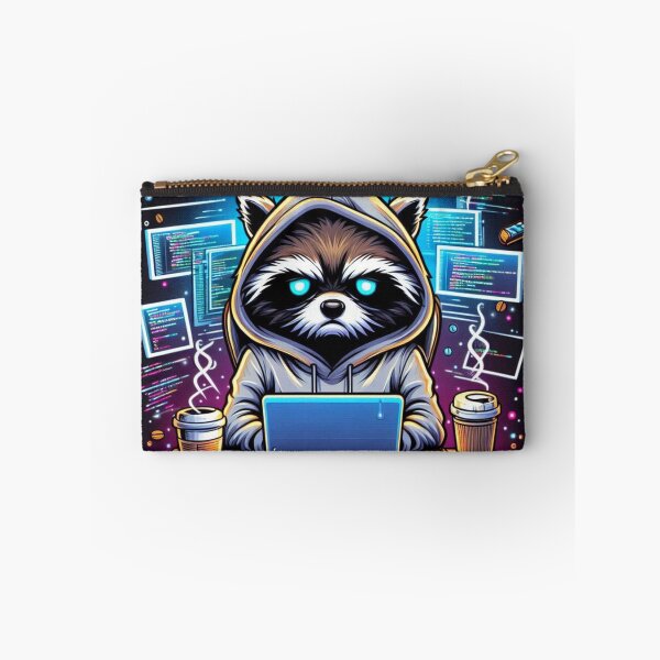 Item preview, Cyberpunk Raccoon Coder – Funny Hacker Animal Design designed and sold by Dogandesighn.