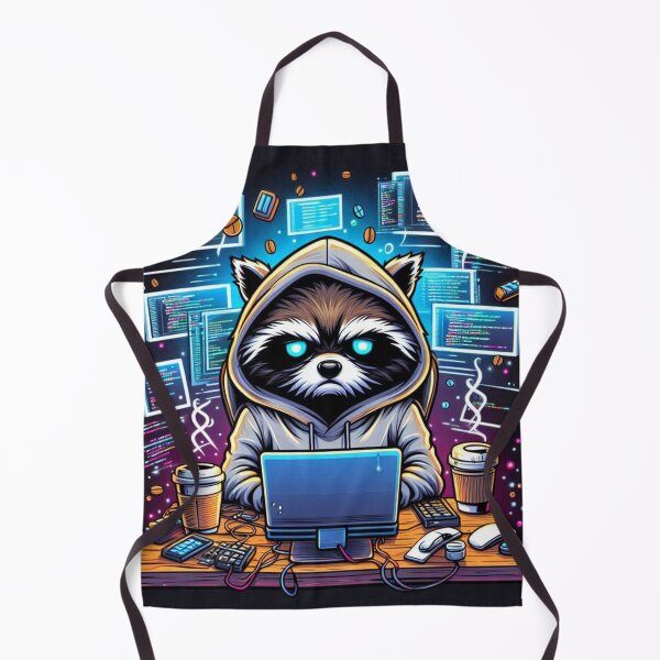 Item preview, Cyberpunk Raccoon Coder – Funny Hacker Animal Design designed and sold by Dogandesighn.
