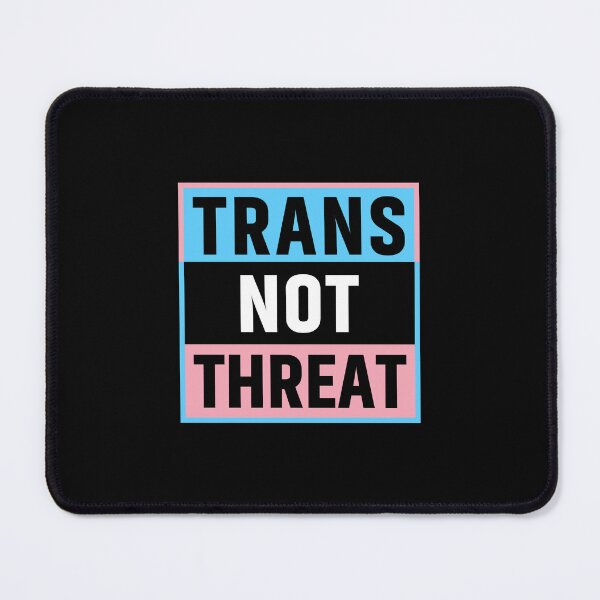 Item preview, Trans Not Threat Trans Flag Block Text Pride Ally Visibility Support designed and sold by designclub.