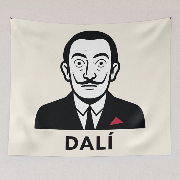 Item preview, Minimalist Salvador Dalí Inspired Portrait – Surreal Line Art Design designed and sold by Creative_Canvas.