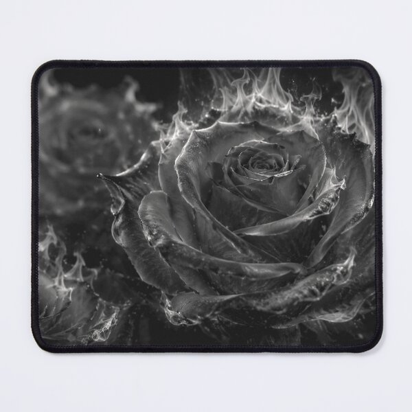 Item preview, Still Burning — Dark Rose Fire Black and White designed and sold by CunningMaskPrints.