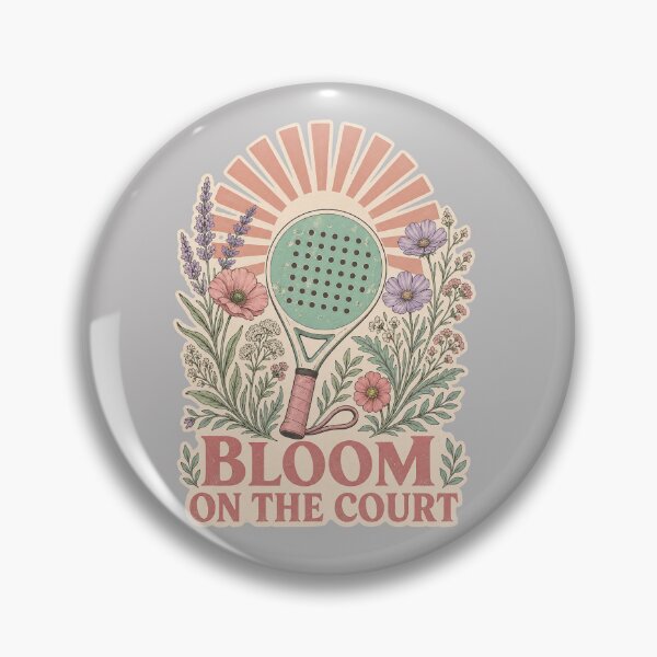 Item preview, Funny Padel girly Quote - bloom on the court- Retro Vintage Padel Art designed and sold by BelievingCreate.
