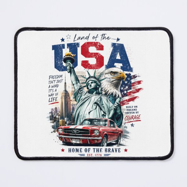 Item preview, Land of the Brave – USA Vintage Design designed and sold by Countries&Cities Shop.