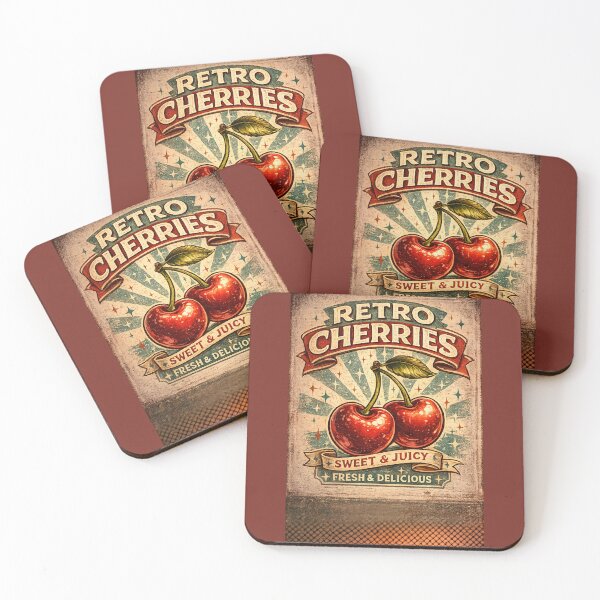 Item preview, Retro Cherries Sweet and Juicy Vintage Vibes designed and sold by BeaVibes.