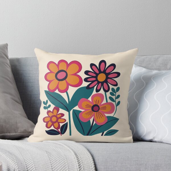 Item preview, Bold daisy bouquet, 70s floral print designed and sold by CroesCreations.