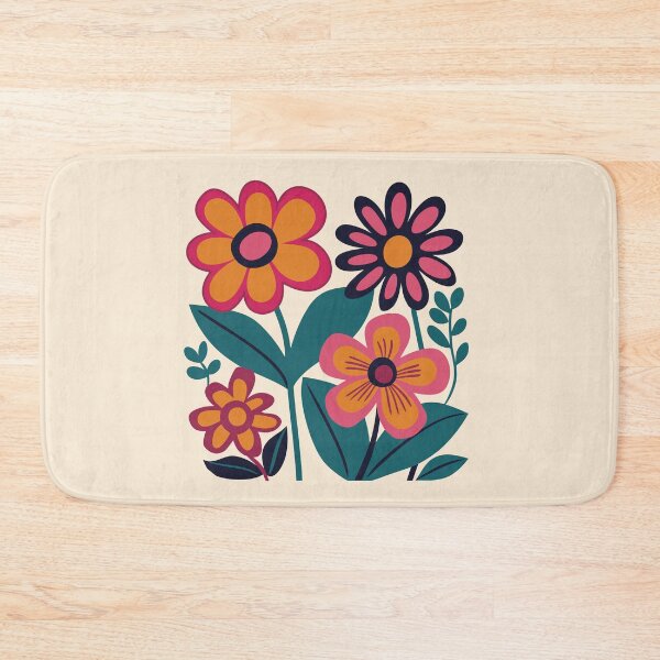 Item preview, Bold daisy bouquet, 70s floral print designed and sold by CroesCreations.