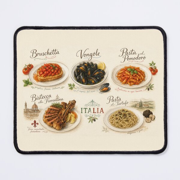 Item preview, Italian Cuisine Poster – Illustrated Tuscan Specialties designed and sold by JOANNASKAH.