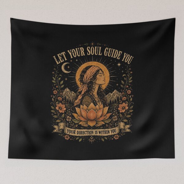 Item preview, Let your soul guide you - vintage mystical boho lotus design designed and sold by Obiechefu.