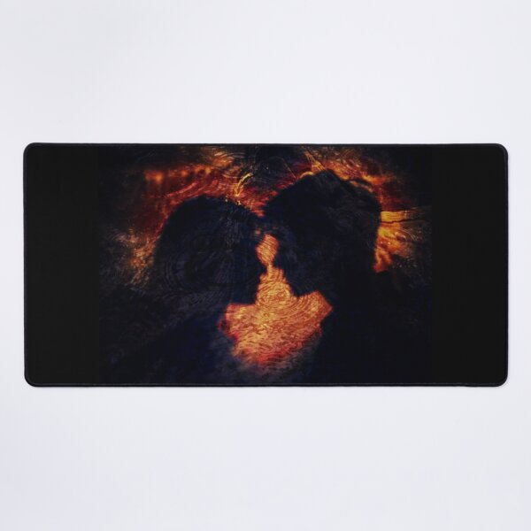 Item preview, Contours of Love — Fiery Kiss in the Dark Romantic Couple Art Print Wall Poster designed and sold by CunningMaskPrints.