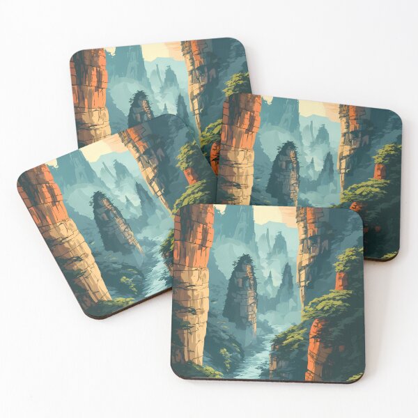 Item preview, Retro Zhangjiajie Mountains Vintage Travel Poster China Nature Illustration designed and sold by JacksoonLester.
