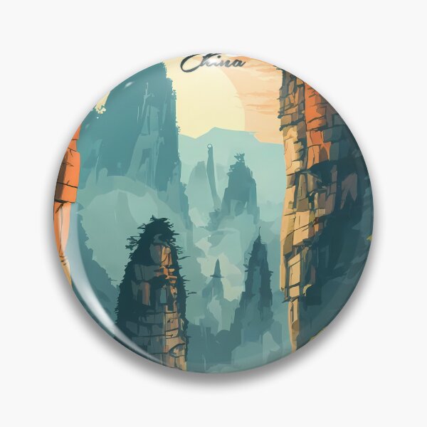 Item preview, Retro Zhangjiajie Mountains Vintage Travel Poster China Nature Illustration designed and sold by JacksoonLester.
