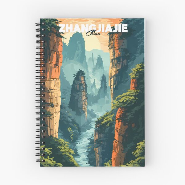 Item preview, Retro Zhangjiajie Mountains Vintage Travel Poster China Nature Illustration designed and sold by JacksoonLester.