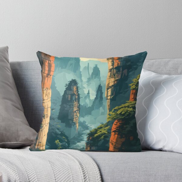 Item preview, Retro Zhangjiajie Mountains Vintage Travel Poster China Nature Illustration designed and sold by JacksoonLester.