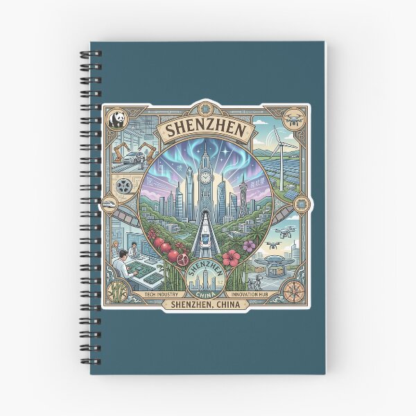 Item preview, Shenzhen Innovation City & Futuristic Skyline Illustration designed and sold by Alice Cristalis.