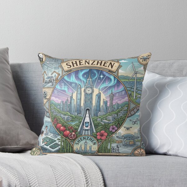 Item preview, Shenzhen Innovation City & Futuristic Skyline Illustration designed and sold by Alice Cristalis.