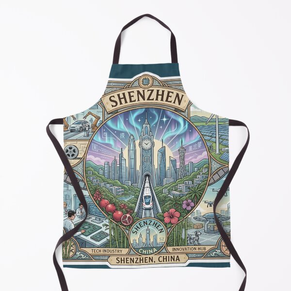 Item preview, Shenzhen Innovation City & Futuristic Skyline Illustration designed and sold by Alice Cristalis.