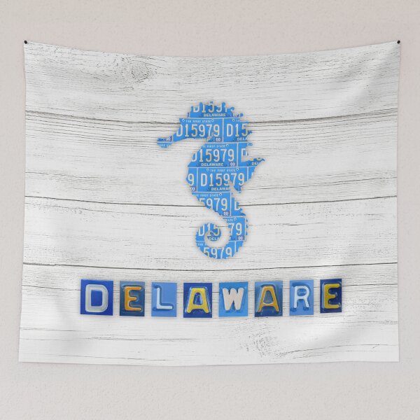 Item preview, Delaware License Plate Seahorse designed and sold by Elisabeth Lucas.