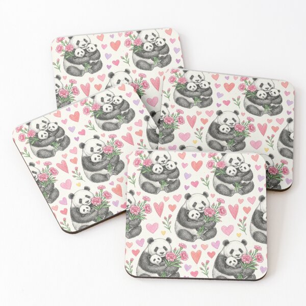 Item preview, Sweet Mother Panda and Cub Love - Mother's Day Floral Pattern designed and sold by TaiwanMemory.